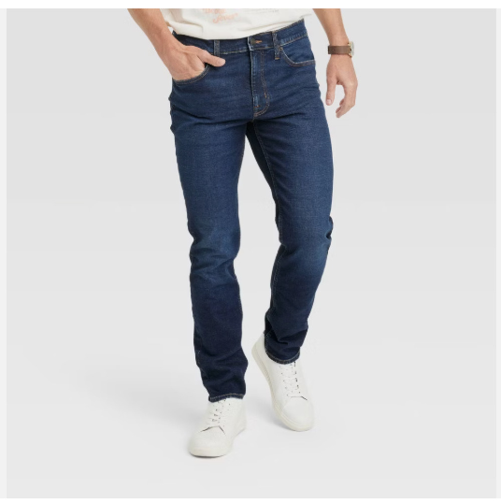 Goodfellow & Co Mid Rise Slim Fit Skinny Leg Jeans 34x32 NWT Blue Clement